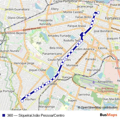 360 bus Line Map