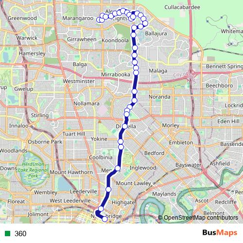 360 bus Line Map
