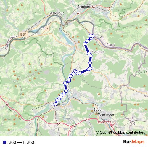 360 bus Line Map