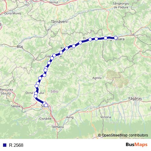 R 2568 rail Line Map