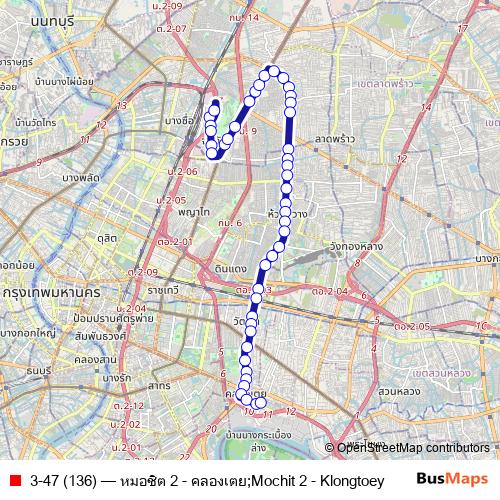 3-47 (136) bus Line Map