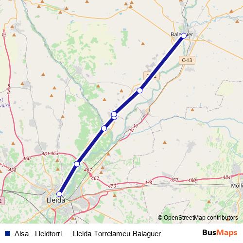 Alsa - Lleidtorrl bus Line Map