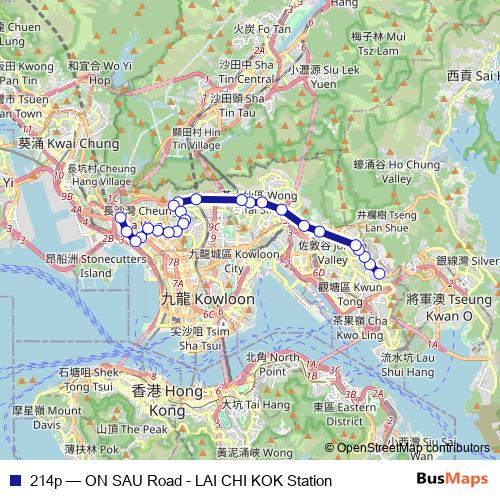 214p bus Line Map