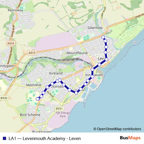 LA1 bus Line Map