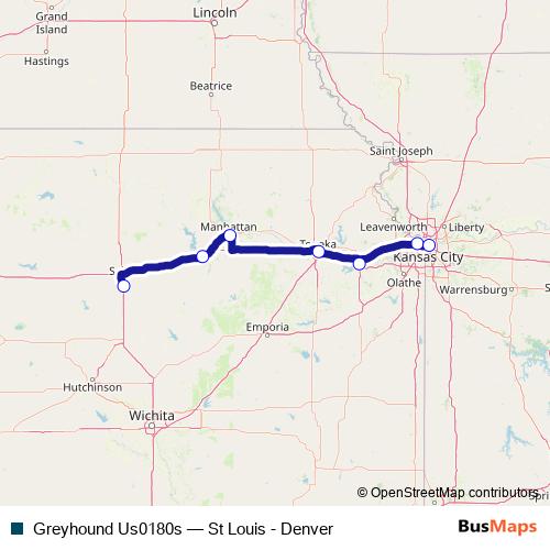Greyhound Us0180s bus Line Map