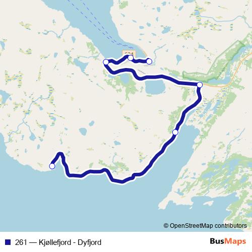 261 bus Line Map