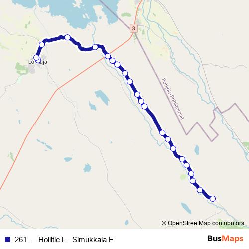 261 bus Line Map