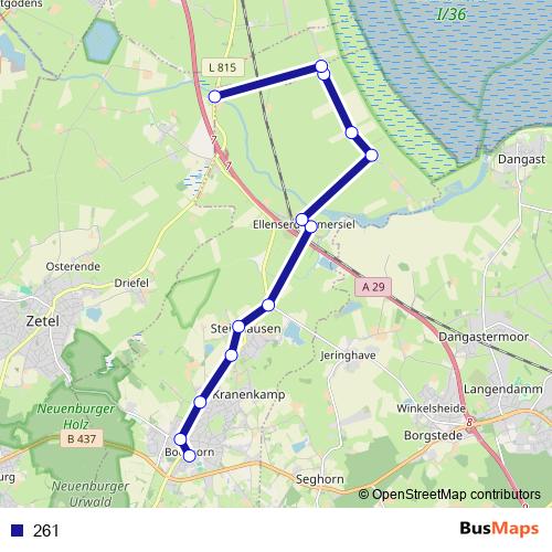 261 bus Line Map