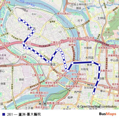 261 bus Line Map