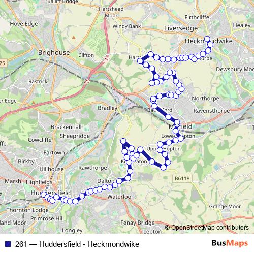 261 bus Line Map
