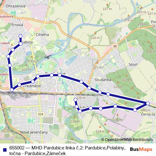 655002 trolleybus Line Map