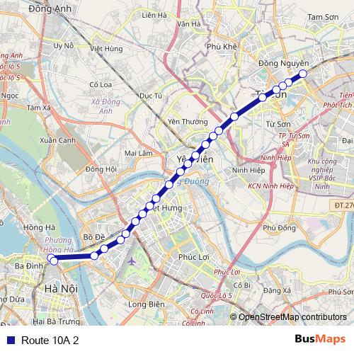 Route 10A 2 bus Line Map
