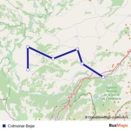 Colmenar-Bejar bus Line Map