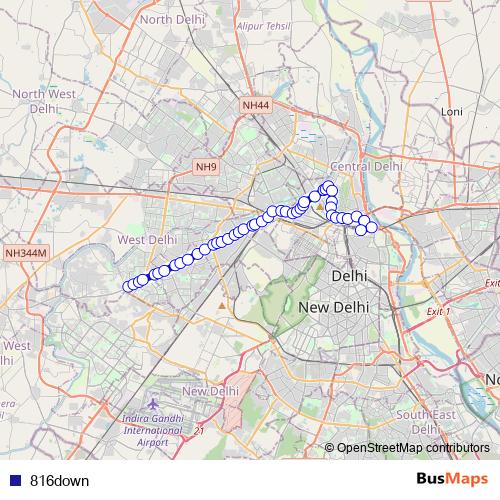 816down bus Line Map