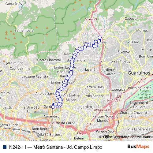 N242-11 bus Line Map