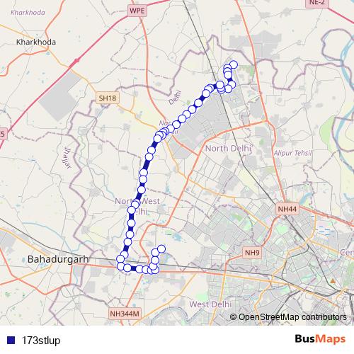173stlup bus Line Map