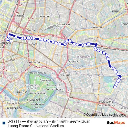 3-3 (11) bus Line Map