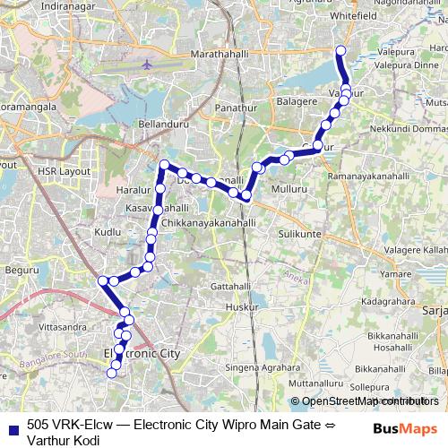 505 VRK-Elcw bus Line Map