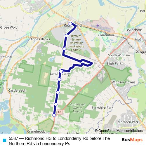 5537 bus Line Map
