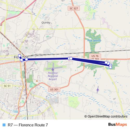 R7 bus Line Map
