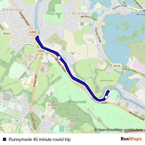 Runnymede 45 minute round trip ferry Line Map