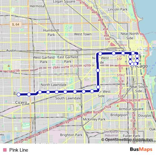Pink Line metro Line Map