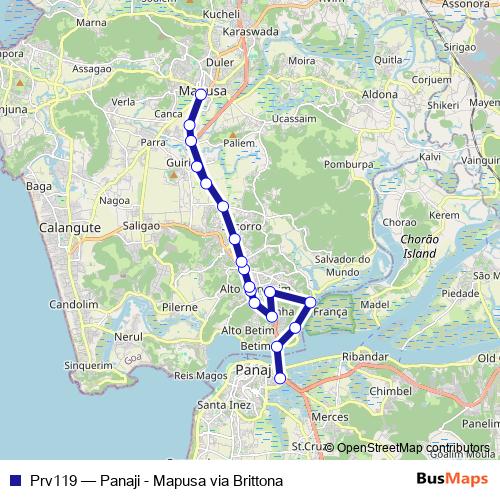 Prv119 bus Line Map