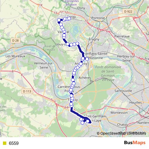 6559 bus Line Map