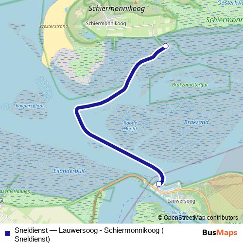 Sneldienst ferry Line Map