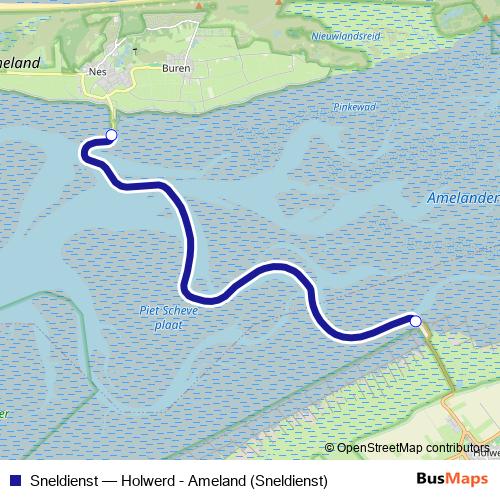 Sneldienst ferry Line Map