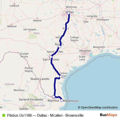 Flixbus Us1166 bus Line Map