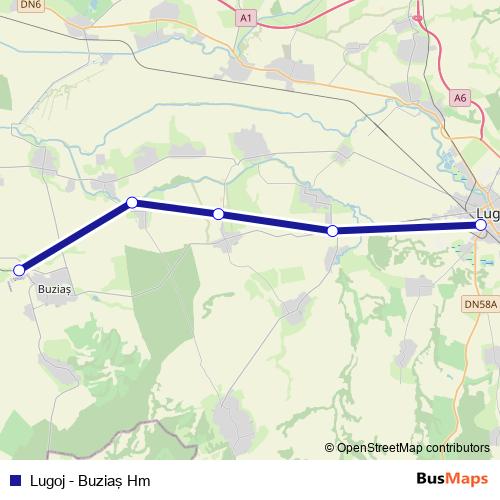 Lugoj - Buziaş Hm rail Line Map