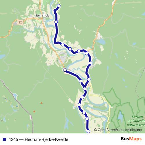 1345 bus Line Map