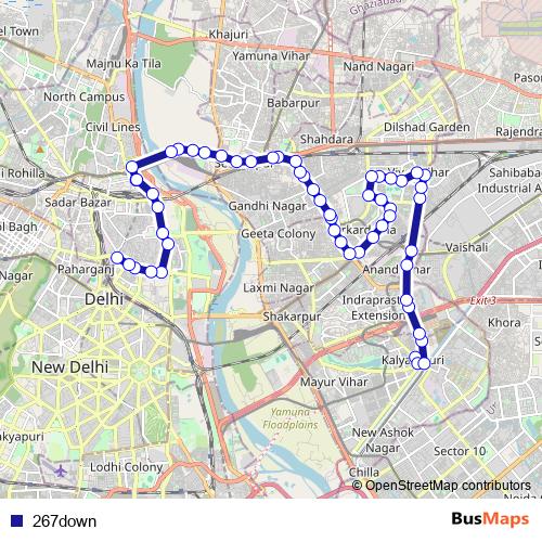 267down bus Line Map