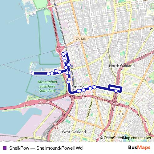 Shell/Pow bus Line Map