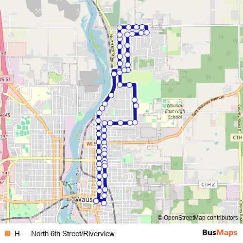 H bus Line Map