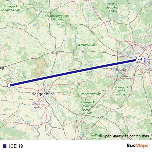 ICE 19 rail Line Map