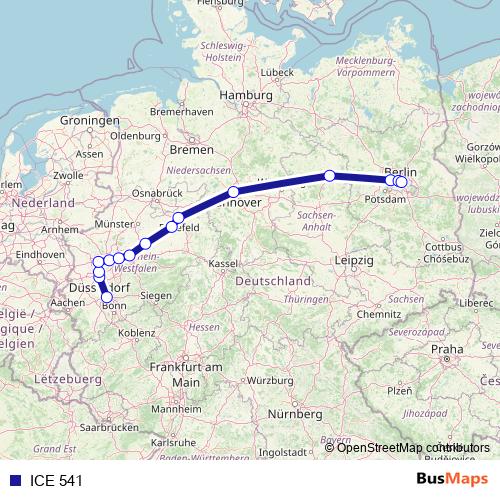 ICE 541 rail Line Map
