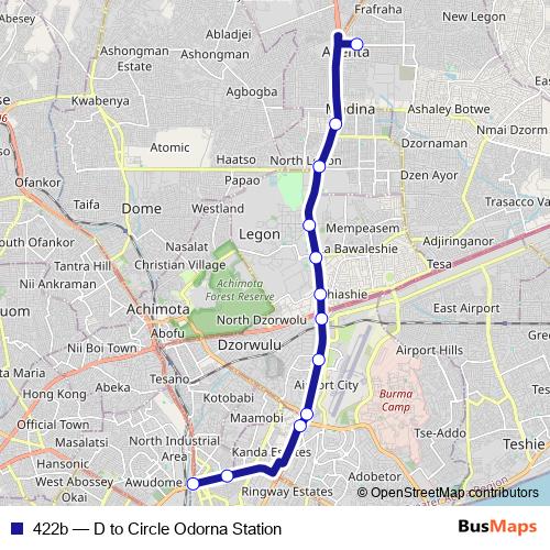 422b bus Line Map