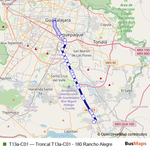 T13a-C01 bus Line Map