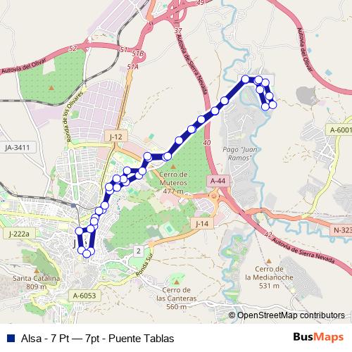 Alsa - 7 Pt bus Line Map