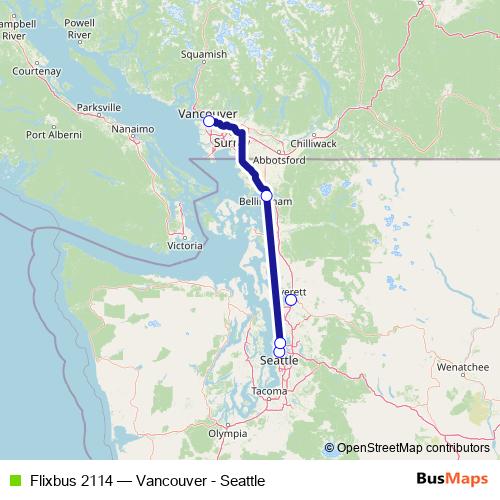 Flixbus 2114 bus Line Map