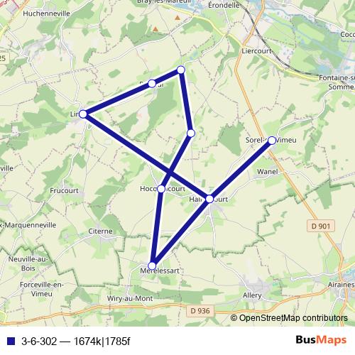 3-6-302 bus Line Map