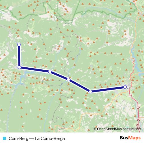 Com-Berg bus Line Map