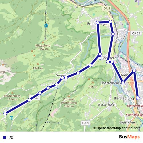 20 bus Line Map