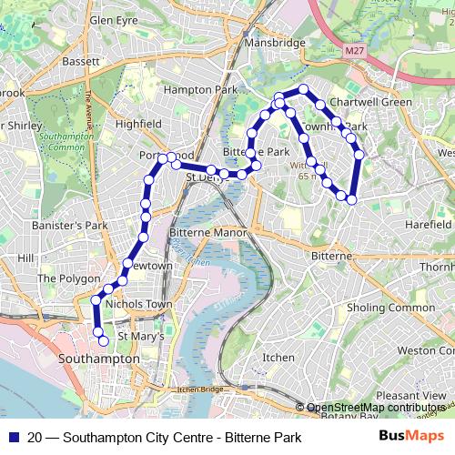 20 bus Line Map