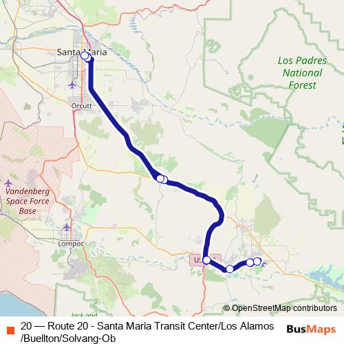 20 bus Line Map