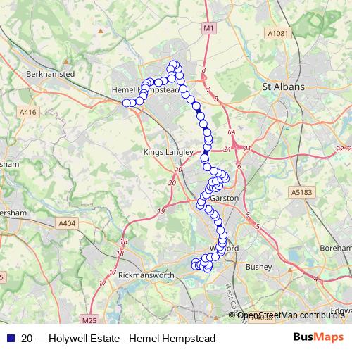 20 bus Line Map