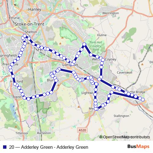 20 bus Line Map