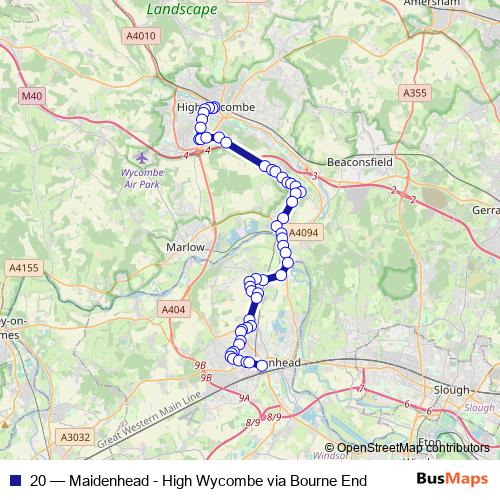 20 bus Line Map